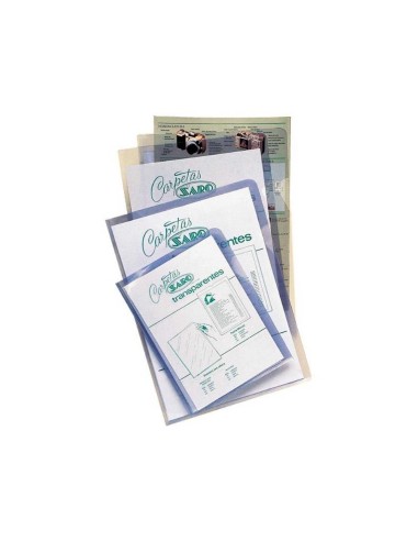 CARPETA DOSSIER UÑERO SARO PVC FOLIO 280 MC TRANSPARENTE