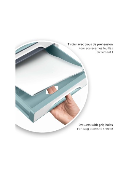FICHERO CAJONES SOBREMESA CEP 5 CAJONES BLANCO/NEGRO 360X288X270 MM