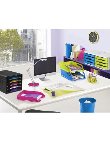 FICHERO CAJONES SOBREMESA CEP 5 CAJONES NG./MULTICOLOR 360X288X270 MM