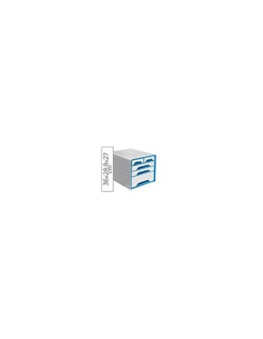 FICHERO CAJONES SOBREMESA CEP 5 CAJONES MIXTOS BL/AZ 360X288X270MM