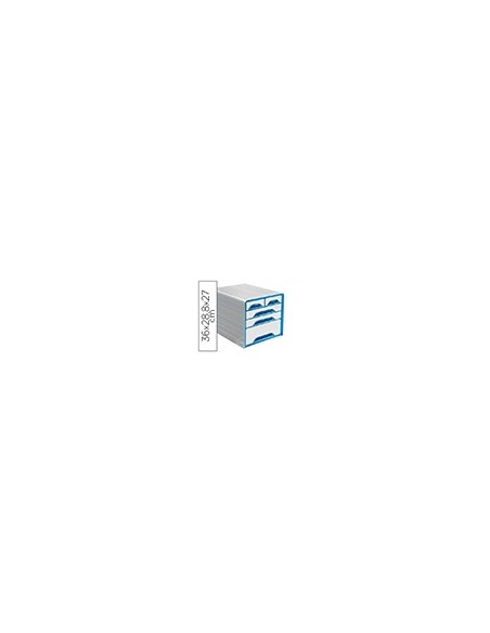 FICHERO CAJONES SOBREMESA CEP 5 CAJONES MIXTOS BL/AZ 360X288X270MM