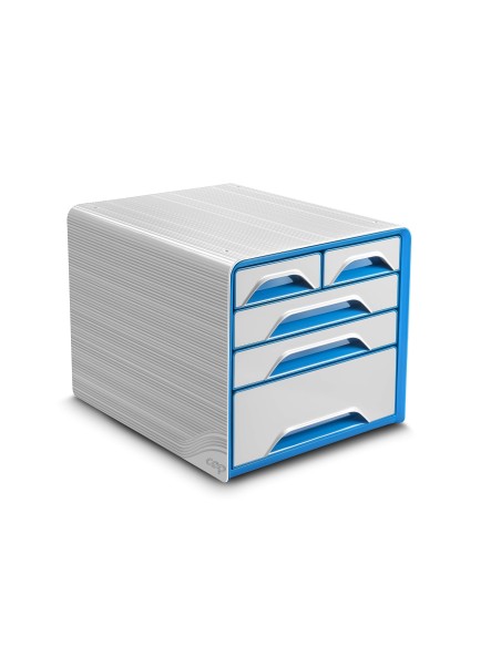 FICHERO CAJONES SOBREMESA CEP 5 CAJONES MIXTOS BL/AZ 360X288X270MM