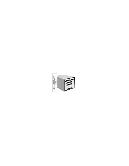 FICHERO CAJONES SOBREMESA CEP 5 CAJONES MIXTOS BL/NG 360X288X270MM