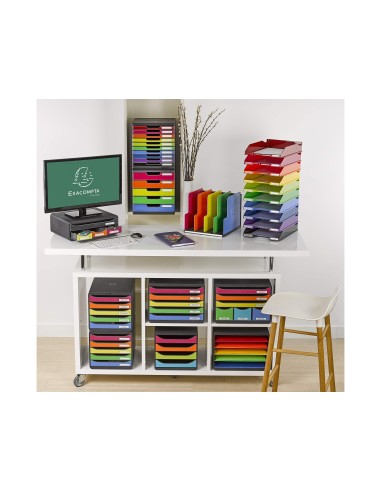 FICHERO CAJ.SOBREMESA EXACOMPTA 6 CAJ.MULTICOLORES 270X355X271 MM