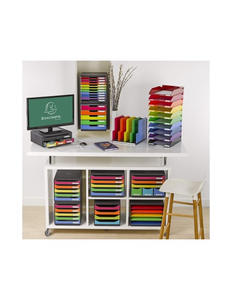 FICHERO CAJ.SOBREMESA EXACOMPTA 6 CAJ.MULTICOLORES 270X355X271 MM