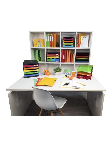 FICHERO CAJ.SOBREMESA EXACOMPTA 6 CAJ.MULTICOLORES 270X355X271 MM