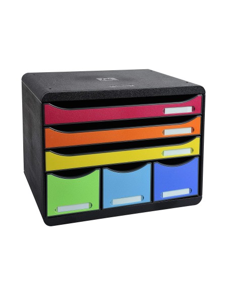 FICHERO CAJ.SOBREMESA EXACOMPTA 6 CAJ.MULTICOLORES 270X355X271 MM