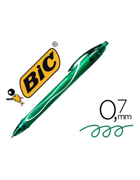BOLIGRAFO BIC GELOCITY QUICK DRY RETRACTIL TINTA GEL VER.PUNTA 0,7 MM