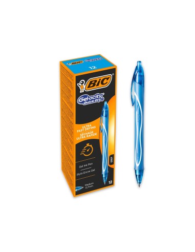 BOLIGRAFO BIC GELOCITY QUICK DRY RETRACTIL TINTA GEL TUR.PUNTA 0,7 MM