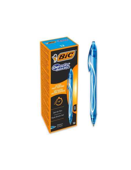BOLIGRAFO BIC GELOCITY QUICK DRY RETRACTIL TINTA GEL TUR.PUNTA 0,7 MM