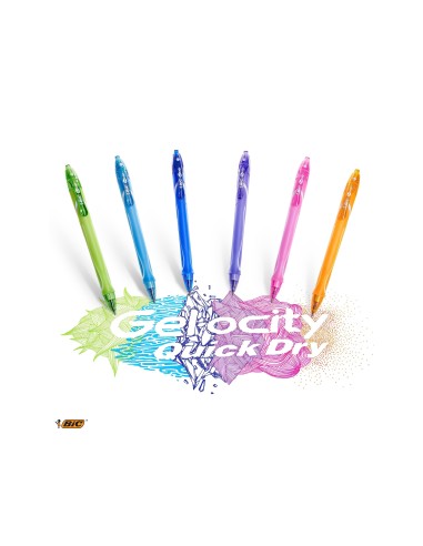 BOLIGRAFO BIC GELOCITY QUICK DRY RETRACTIL TINTA GEL TUR.PUNTA 0,7 MM