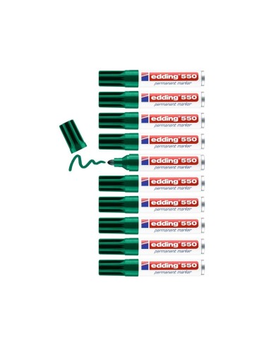 ROTULADOR EDDING PUNTA FIBRA PERM.550 VERDE  N.4 PUNTA RED.