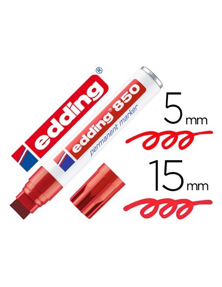 ROTULADOR EDDING MARCADOR PERMANENTE 850 ROJO PUNTA BISELADA