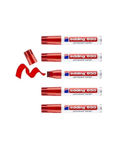 ROTULADOR EDDING MARCADOR PERMANENTE 850 ROJO PUNTA BISELADA