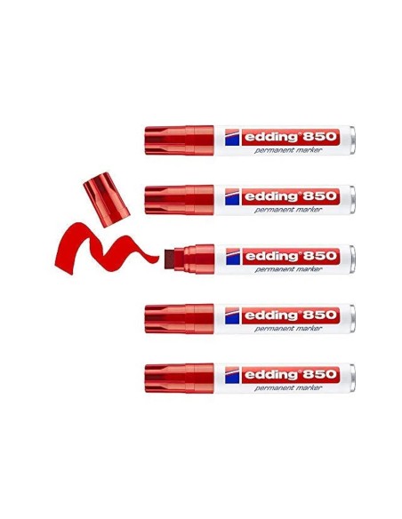 ROTULADOR EDDING MARCADOR PERMANENTE 850 ROJO PUNTA BISELADA