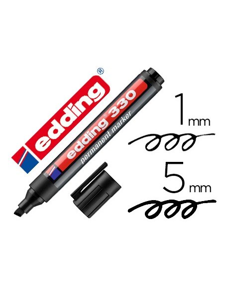 ROTULADOR EDDING MARCADOR PERM 330 NEGRO PUNTA BISELADA 1-5 MM RECARG