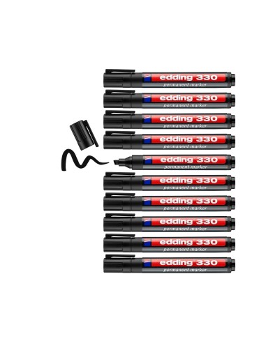 ROTULADOR EDDING MARCADOR PERM 330 NEGRO PUNTA BISELADA 1-5 MM RECARG