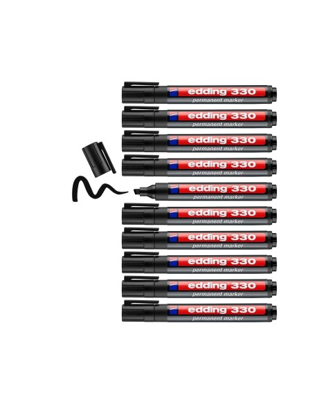 ROTULADOR EDDING MARCADOR PERM 330 NEGRO PUNTA BISELADA 1-5 MM RECARG