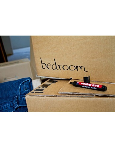 ROTULADOR EDDING MARCADOR PERM 330 NEGRO PUNTA BISELADA 1-5 MM RECARG
