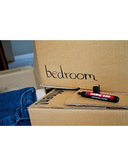 ROTULADOR EDDING MARCADOR PERM 330 NEGRO PUNTA BISELADA 1-5 MM RECARG