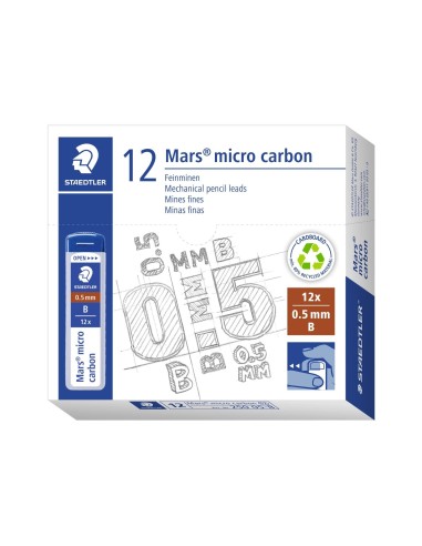 MINAS STAEDTLER MARS MICRO GRAFITO 0,5 MM B TUBO CON 12 UNIDADES