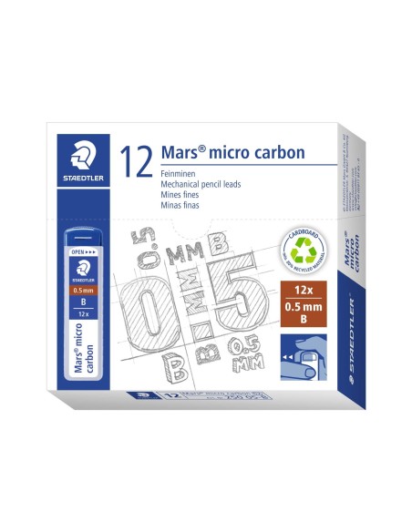 MINAS STAEDTLER MARS MICRO GRAFITO 0,5 MM B TUBO CON 12 UNIDADES