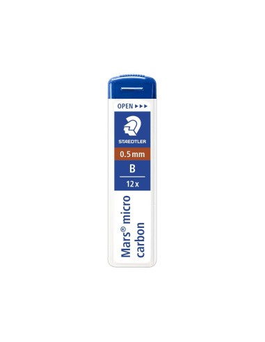 MINAS STAEDTLER MARS MICRO GRAFITO 0,5 MM B TUBO CON 12 UNIDADES