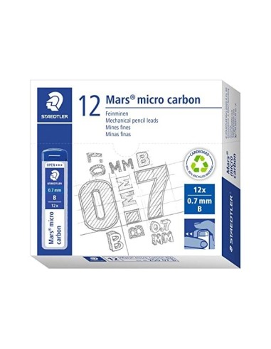 MINAS STAEDTLER MARS MICRO GRAFITO 0,7 MM B TUBO CON 12 UNIDADES