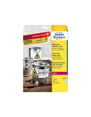 ETIQUETA ADH. AVERY L4774-8 99,1X139MM POLIESTER BL. 32UD.