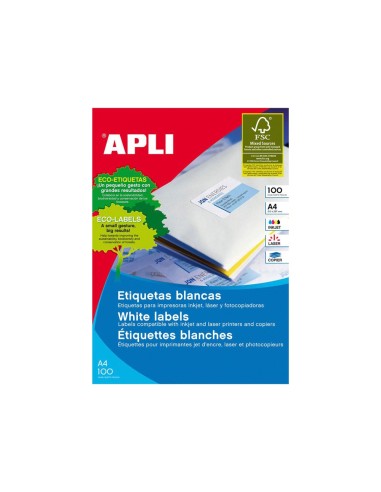 ETIQUETA ADH. APLI 2423 199,6X144,5MM 100UD.