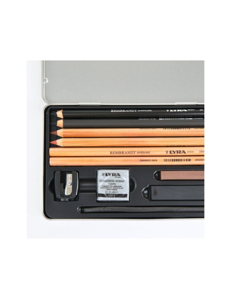 LAPICES LYRA REMBRANDT MONOCROMO ACCESORIOS ESBOZOS C.METALICA 11 UDS
