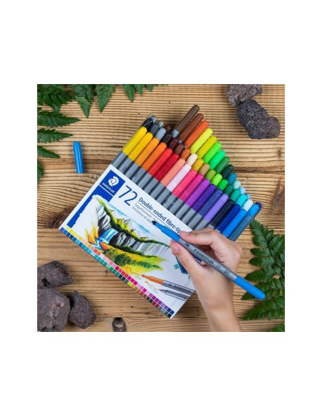 ROTULADOR STAEDTLER DOBLE FIBRA 3200  72 UD.SURT.