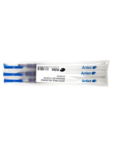 PINCEL ARTIST RELLENABLE REDONDO BLISTER 3 UNIDADES PUNTAS SURTIDAS