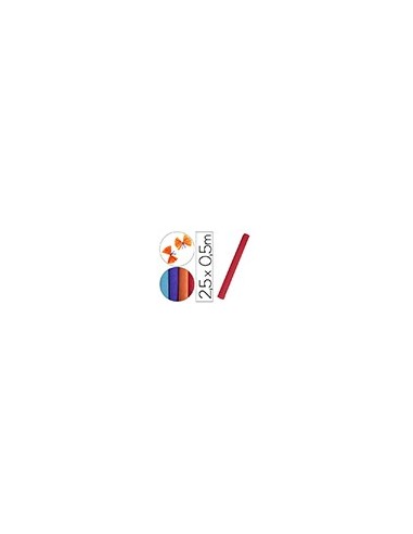 PAPEL CRESPON LIDERPAPEL FLORISTERIA 50 CM X 2,5 M 85G/M2 ROJO CP27