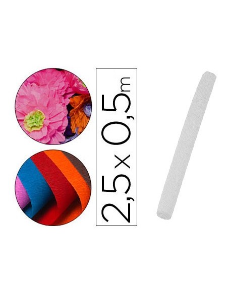PAPEL CRESPON LIDERPAPEL FLORISTERIA 50 CM X 2,5 M 85G/M2 BLANCO CP33