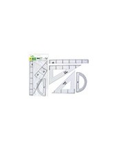 JUEGO ESCUADRA Y CARTABON 25CM REGLA 30CM Y SEMICIRCULO 15CM EN PETAC 2