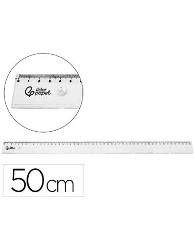 REGLA LIDERPAPEL PLAST.IRROMPIBLE TPTE.50 CM