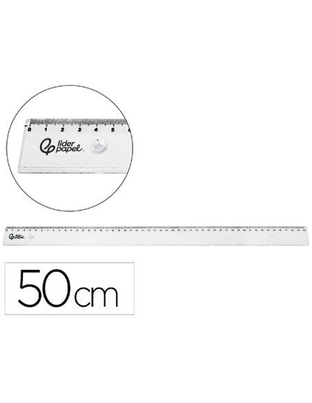 REGLA LIDERPAPEL PLAST.IRROMPIBLE TPTE.50 CM