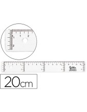 REGLA 20 CM PLASTICO CRISTAL
