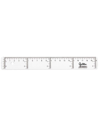 REGLA 20 CM PLASTICO CRISTAL