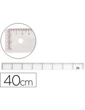 REGLA 40 CM PLASTICO CRISTAL