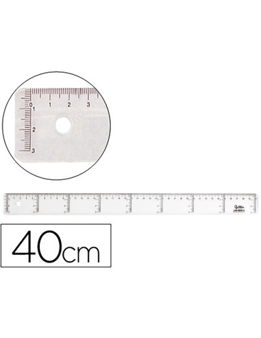 REGLA 40 CM PLASTICO CRISTAL