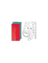 JUEGO ESCUADRA Y CARTABON 25CMREGLA 30CM SEMICIRCULO 15CM Y PLANTILLA 2