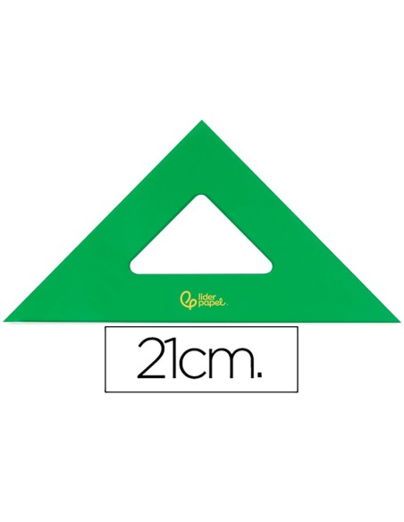 ESCUADRA 21 CM ACRILICO VERDE