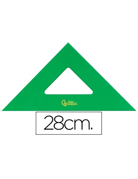 ESCUADRA 28 CM ACRILICO VERDE