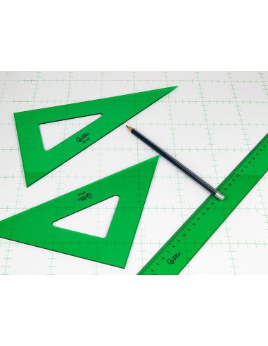 ESCUADRA 28 CM ACRILICO VERDE