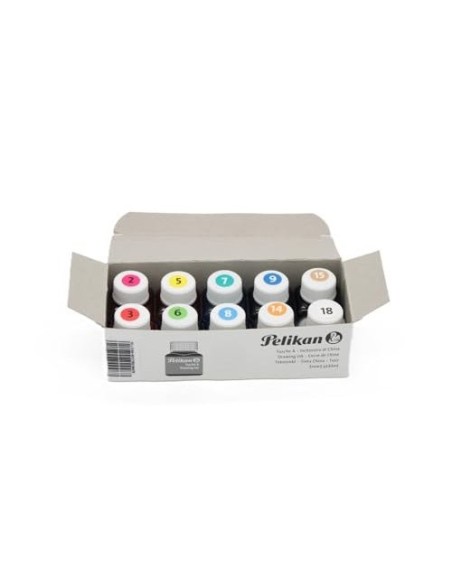TINTA CHINA PELIKAN 10 COLORES SURTIDOS FRASCO 10 ML