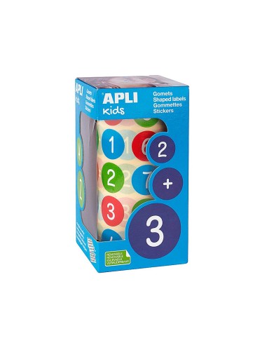 GOMETS APLI AUTOADHESIVO RED.NUMEROS 20 MM MULTICOLOR