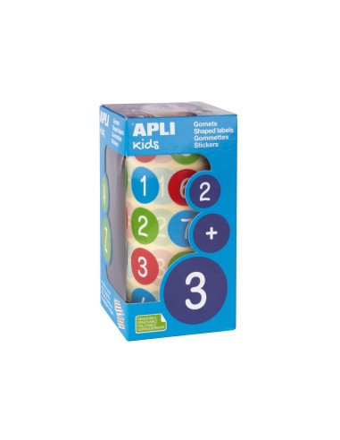 GOMETS APLI AUTOADHESIVO RED.NUMEROS 20 MM MULTICOLOR