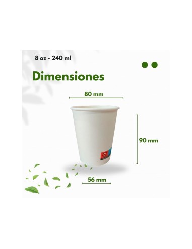 VASO TERMICO CARTON 240 CC PAQUETE DE 50 UNIDADES